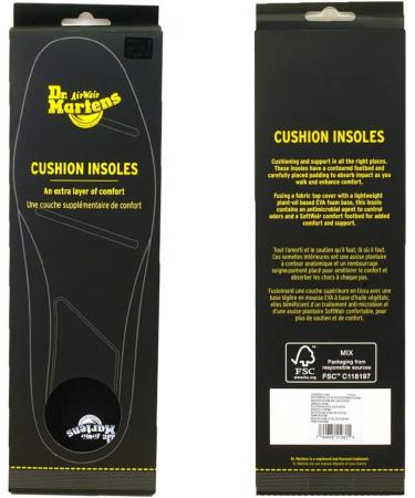 Dr. Martens Cushion Insoles - Black, Women's 5/Men's 4.5 - Size 5 US Women/4 US Men - Buy Online on GoSupps.com