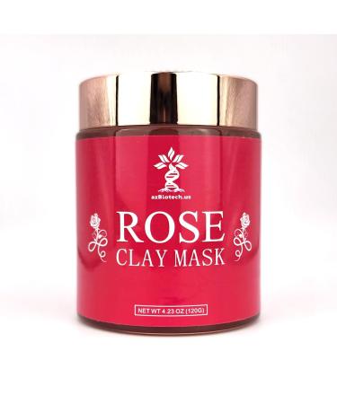 Rose Facial Mask Clay Rose Mask with Rose Extract Vitamin C Glycerol Aloe vera Vitamin E for Moisturizing & Smooth Skin Skin Glowing Soften Skin 4.23 Oz (120G)