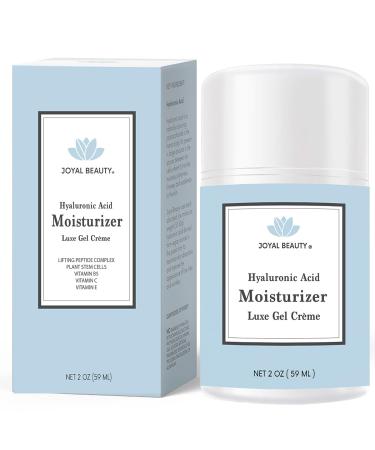 JOYAL BEAUTY Hyaluronic Acid Moisturizer Gel Cream. All-In-One Anti-Aging Face Eye Cream Infused with Peptides Vitamins B C E Tightens and lifts sagging skin on face eyes and neck.