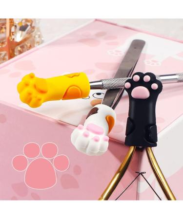 SUKPSY 3 Pcs Cat Paw Silicone Cuticle Trimmer Nippers Tweezers Scissors Cover - Nail and Toenail Manicure Tools - Buy Online on GoSupps.com