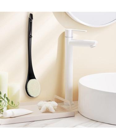 Exfoliating Shower Brush Long Handle for Shower - 17'' Black Body Brush - Buy Online on GoSupps.com
