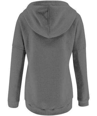 oelaio Fashion Women Zipper Winter Lengthened Plush Long Sleeve Outwear Gray Medium - Buy Online on GoSupps.com