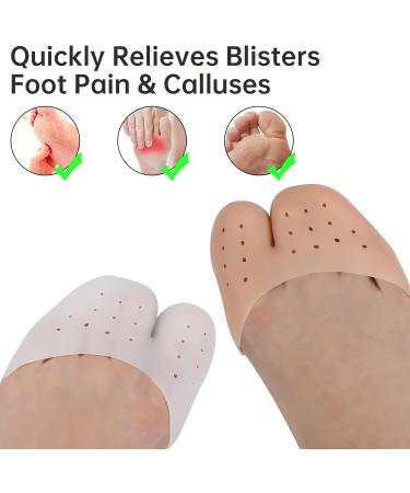 Unisex Silicone Toe Sleeves - 4 Pairs Reusable Ventilated Design Breathable Toe Protectors for Pain Relief Corns & Calluses Soft Forefoot Cushioning & Gentle Toe Realignment - Buy Online on GoSupps.com