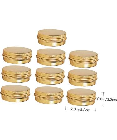 Housoutil 2 Sets 10 Pcs Gold Threaded Aluminum Box Containers Cosmetic Tins Aluminium Boxes Cream 5.2x2cmx2pcs Goldenx2pcs - Buy Online on GoSupps.com