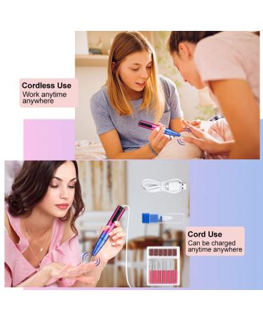 Senignol Cordless Nail Drill - 30000RPM Portable Electric File Kit for Acrylic Nails | 5 Speeds Manicure Pedicure Set - Perfect Christmas Gift for Women - Buy Online on GoSupps.com
