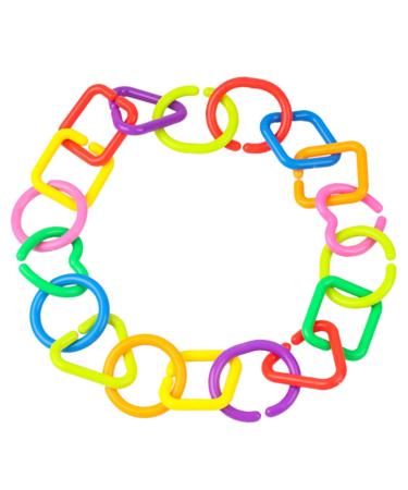 TOYANDONA 35pcs Geometric Chain Buckle Car Seat Infant Developmental for Car Playset Chains Ring Hanging Stroller Ring Link Ring Links Rings