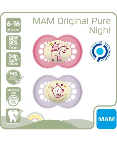MAM Original Pacifier Set of 4 | Skin Soft Silicone | My Girl | 6-16 Months | Includes Sterilization Boxes | International Shipping Available - Buy Online on GoSupps.com