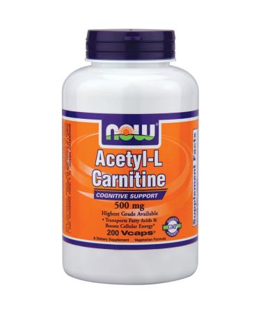 Now Foods Acetyl-L Carnitine 500 mg - 200 Vcaps 3 Pack