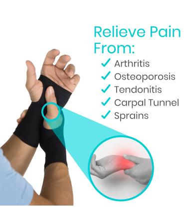 Vive Wrist Compression Sleeve - Pain Relief Brace for Carpal Tunnel Arthritis & Tendonitis - Joint Stabilizer for Men & Women (Large) - International Shipping Available - Buy Online on GoSupps.com