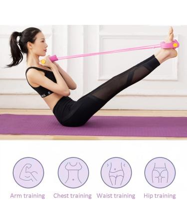 Multifunction 4 Tube Pedal Resistance Band for Full Body Workout - Pink - Buy Online on GoSupps.com