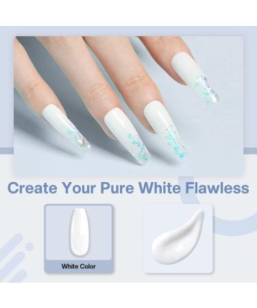 Modelones Polygel White 50ml - Milky White Poly Nail Gel for Quick Extensions | DIY Acrylic Nail Builder - Buy Online on GoSupps.com