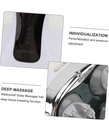 SESESFOUFU Waterproof Head Massager | Scalp Massage Device for Relaxation & Shampoo | 12.8x10.5cm White - Buy Online on GoSupps.com