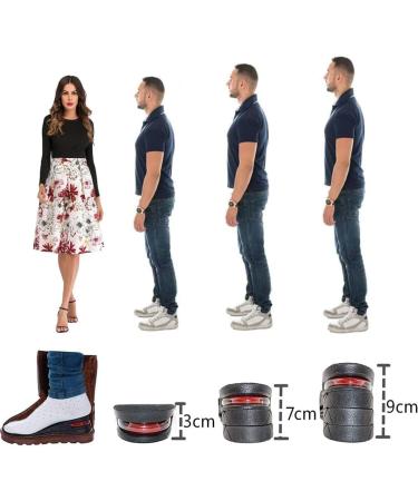 Height Increase Insoles for Men & Women - 4 Layers Shoe Inserts for Up to 3.54 Inch Lift | Invisible Height Boosting Soles with Air Cushion - Buy Online on GoSupps.com