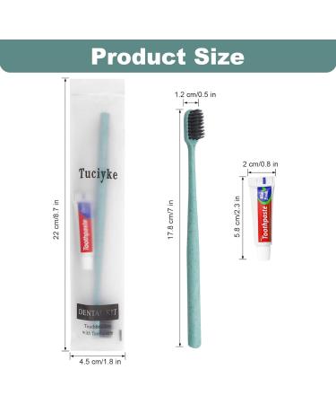 50 Pack Tuciyke Disposable Toothbrush with Toothpaste Set - Individually Wrapped Travel Kit for Adults & Kids - Bulk Toiletries for Hotels, Nursing Homes, Charity - Straw Green - Buy Online on GoSupps.com