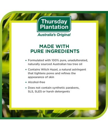 Thursday Plantation Tea Tree & Witch Hazel Toner â€“ Alcohol-Free Skin Purifier & Pore Tightener | 3.37 fl oz - Buy Online on GoSupps.com