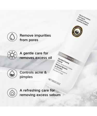 Glycolipid Foaming Cleanser for Oily Skin Gentle Face Cleanser Blemish Control Cleanser Brightening Face Wash For Acne Prone Skin Deep Pore Cleanser for Removing Impurities Hydrating Soothing Skin - Buy Online on GoSupps.com