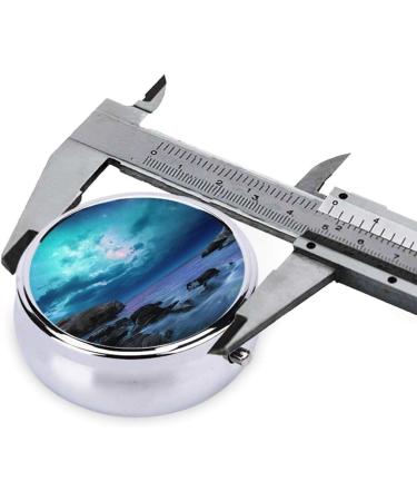 3D Graphics Universe Space Round Pill Box | 3 Compartment Travel Medicine Organizer | Mini Decorative Pocket Purse for Vitamins & Tablets - Buy Online on GoSupps.com