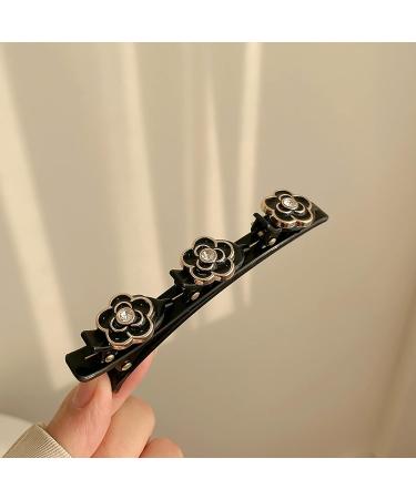 Satin Braided Hair Clips with Sparkling Crystal Stones - 4pcs Set for Women's Styling - Buy Online on GoSupps.com