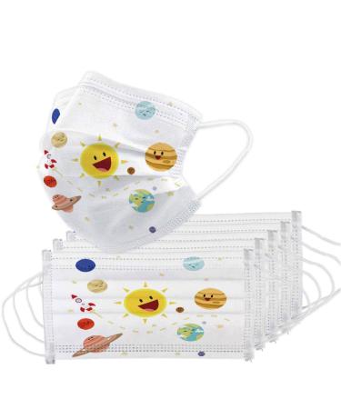 50 Pcs Kids Face Cover Disposable 3 Ply Cute Cartoon Printing Face Bandanas (#15)