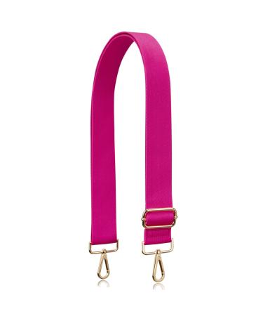 Allzedream Thick Purse Strap Wide Adjustable Replacement Crossbody Bag Handbag (Deep Pink-Gold Hardware)