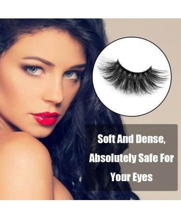 Ycnpeatt 25mm Long 8D Faux Mink False Eyelashes - Handmade Natural Wispy Fluffy Lashes for Makeup - Buy Online on GoSupps.com
