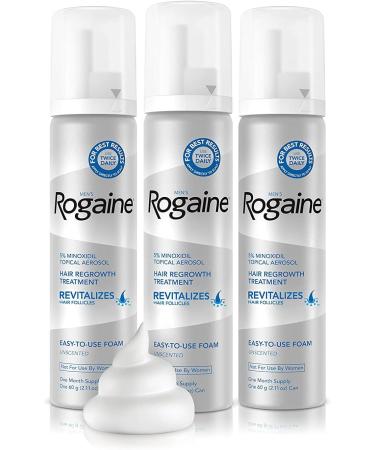 Rogaine Men's Foam Triple Pack - Hair Regrowth Treatment for Men - 3 Month Supply - Buy Online on GoSupps.com