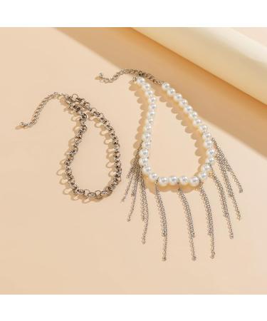 Vsilay Lianxue Vintage Imitation Pearl Necklace - Double Layer Clavicle Chain Fashion Jewelry for Women | Ship Worldwide - Buy Online on GoSupps.com