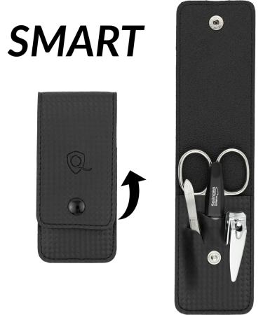 marQus 4-Piece Manicure Set for Women and Men with Sharp Nail Scissors, Tweezers, Nail Clippers & Sapphire Nail File from Solingen - Ideal for Traveling Manicure and Pedicure Carbon - Buy Online on GoSupps.com