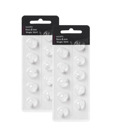 Hearing Aid Domes for Oticon Replacements Oticon Minifit Double Vent Bass Domes (6 mm/2 Pack) Universal Domes for Oticon Hearing Aid Supplies (8mm Single Vent)