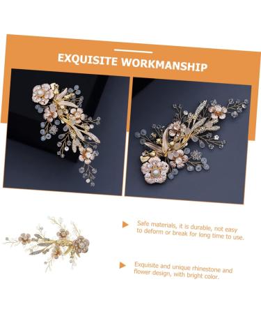 Beaupretty bridal hairpin bride hair clip flower hair clip rhinestone headpiece bridal hair hair barrettes for women hair for women wedding bride hair Wedding - Buy Online on GoSupps.com