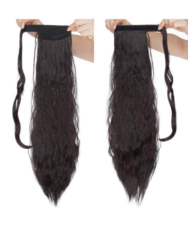 Tess ponytail extensions natural black ponytail hair corn wave braid hair part clip in extensions like real hair cheap with Velcro connection 20 "(50cm) -90g