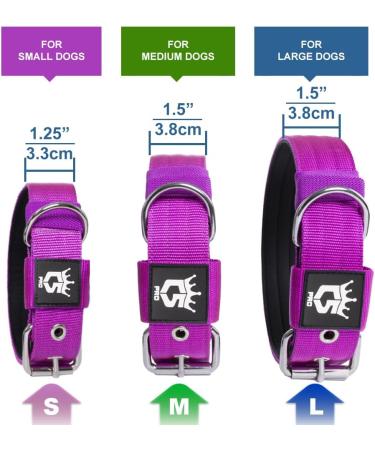 Tspro Tactical Dog Collar - Military Quality 3.8cm Wide Strong & Thick with Robust Metal Buckle - Adjustable Violet-M (44.5cm-5cm) - International Shipping Available - Buy Online on GoSupps.com