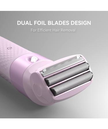 Unibono 3-in-1 Electric Razor for Women - Dual-Foil Shaver for Face, Legs, and Armpit | Rechargeable Bikini Trimmer Set with LED Illumination - Cold Pink - Buy Online on GoSupps.com