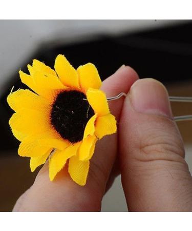 Bridal Wedding Sunflower Hair Pins Clips - 10Pcs Yellow Set for Bridesmaids & Proms - Buy Online on GoSupps.com