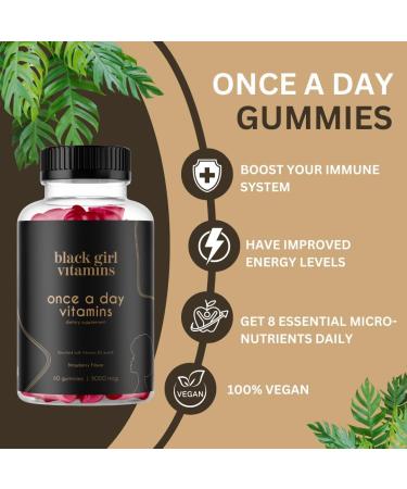 Black Girl Vitamins Once a Day - Womens Multivitamin Gummy - Vitamin A B C E and Zinc. Multivitamin for Women Immune Support. Vegan Gluten-Free. Made in The USA (30 Day Supply Strawberry) 60 Count (Pack of 1) - Buy Online on GoSupps.com