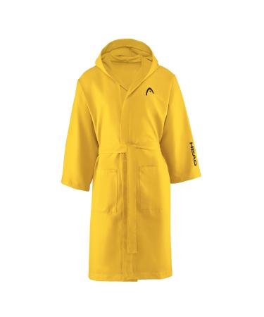 Head Active - bathrobe children and bathrobe girl with hood and bags fluffy microfiber multi -purpose bathrobes sport swimming pool absorbent quick drying baby bathrobe saving sunny yellow 4-6 years