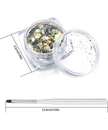 12 Colors Holographic Nail Glitter & Makeup Sequins - Glitter Powder for Face Hair & Body Decoration | Festival Essentials with Brush - Buy Online on GoSupps.com
