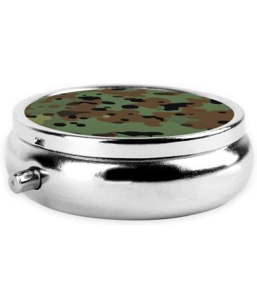 Camouflage Mini Round Pill Box - 3 Compartment Travel Organizer for Home & Office | Portable Medicine Case - Buy Online on GoSupps.com