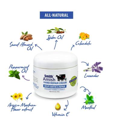 Smith Amish Hand Repair Cream 4.5 oz Jar + Organic Peppermint Lip Balm - Buy Online on GoSupps.com