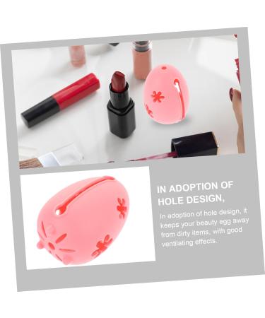 Zerodeko sponge makeup puff storage organizer cosmetic puff holder silicone makeup puff holder reusable cosmetic egg holder makeup accessories outdoor powder puff travel Silica gel 7.8X5.3X5.3CM Pink - Buy Online on GoSupps.com