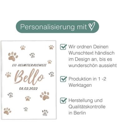 Personalized Wilhelm Fell Case for EU Pet ID Card - Custom Paw Beige Cover for Pet Owners | Unique Gift Idea - Buy Online on GoSupps.com