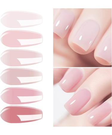 Vishine Nude Gel Polish Kit Sheer Milky Pink Jelly Transparent UV LED Gel Nail Gel Polish Varnish Nail Art DIY Saon 6Pcs 8ML C054 - Buy Online on GoSupps.com
