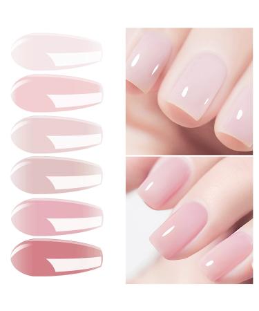 Vishine Sheer Milky Pink Jelly Gel Polish Kit - 6Pcs 8ML Set | UV LED Varnish for DIY Nail Art - Buy Online on GoSupps.com