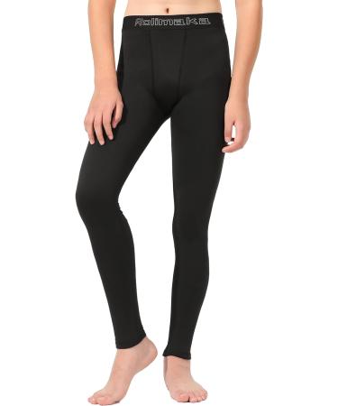 3 Pack Youth Boys' Compression Leggings Tights | Black Sports Base Layer for Kids | Small Size - Buy Online on GoSupps.com
