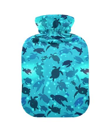Hot Water Bottles with Cover Turtle Hot Water Bag for Pain Relief for Women Girls Kids Warm Water Bag 2 Liter