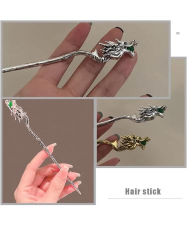 Tofficu Chinese Hair Stick Vintage Bronze Hair Chopsticks Chinese Hair Pins Hair Forks Women Hair Accessory Metal Hairpin Hair Styling Tool Silver - Buy Online on GoSupps.com