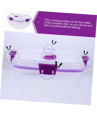 OFFSCH Double Layer Salad Box Japanese Bento Clear Container Crisper Container Square Food Box re-usable As Shown 19.4X19.4CM - Buy Online on GoSupps.com