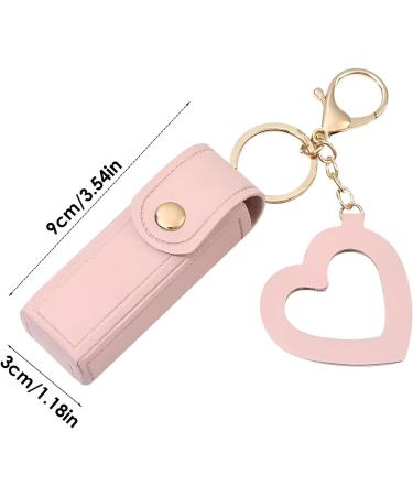 Mini keychain with lipstick case heart-shaped lipstick case mirrored lipstick holder travel keychain - Buy Online on GoSupps.com