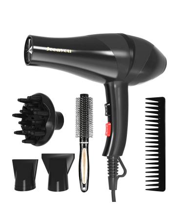 Jooayou 3000W Professional Hair Dryer Salon Ionic Hairdryer with Diffuser for Women Fast Drying Blow Dryer with 2 Speed and 3 Heat Setting for Curly and Straight Hair Black6
