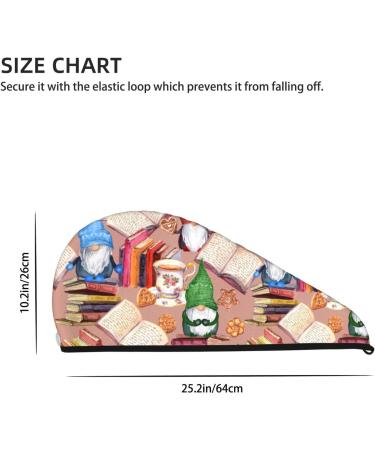 Super Absorbent Microfiber Hair Towel Wrap for Women - Gnomes Books Tea Cups Design | Quick Dry Coral Velvet for Long & Curly Hair - Buy Online on GoSupps.com